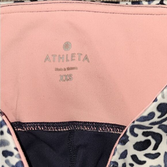 ATHLETA Navy Blue Leggings Stripe Leopard Print Size XXS - Picture 9 of 10
